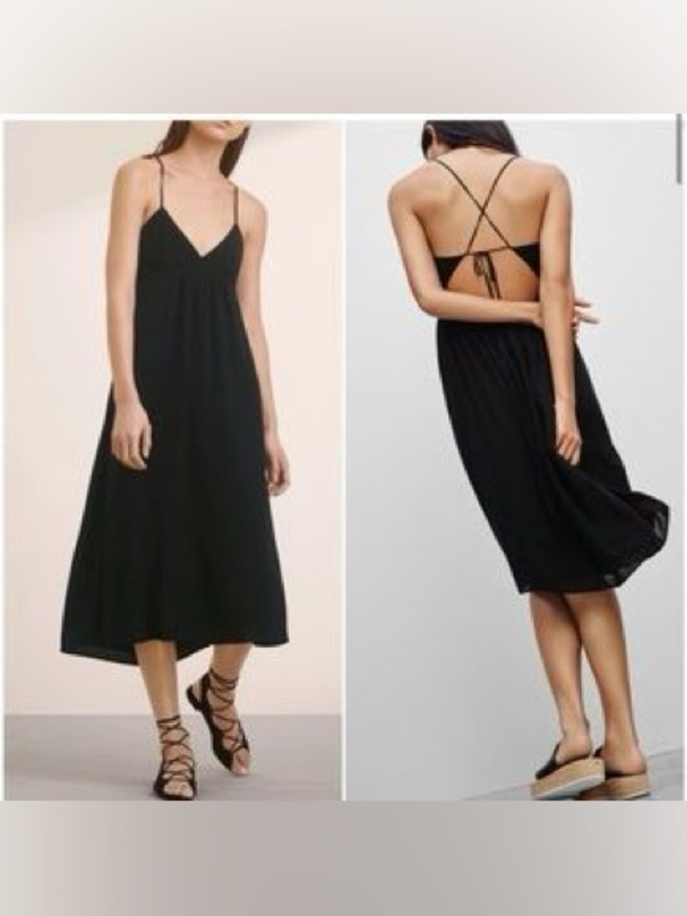 Aritzia Talula Cosimo Black Midi Dress
